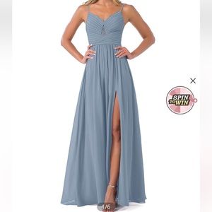 Azazie Priam Dusty Blue 16